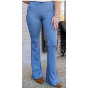 Blumin Rib Pull On Flare Pants with Pockets 2XL